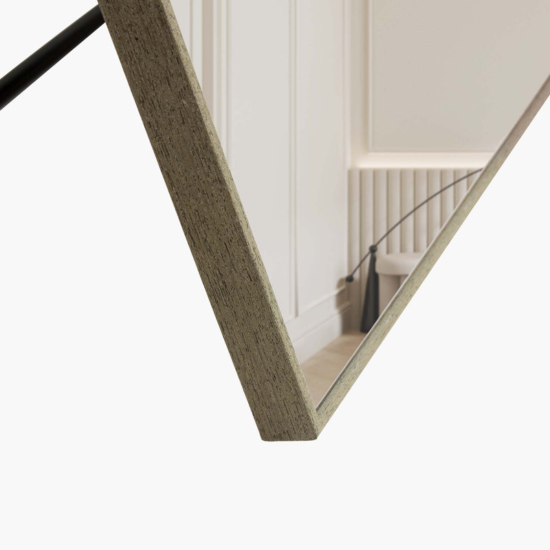 Miroir Quinnisha, Gris, H 60 po x l 17 po, Bois massif