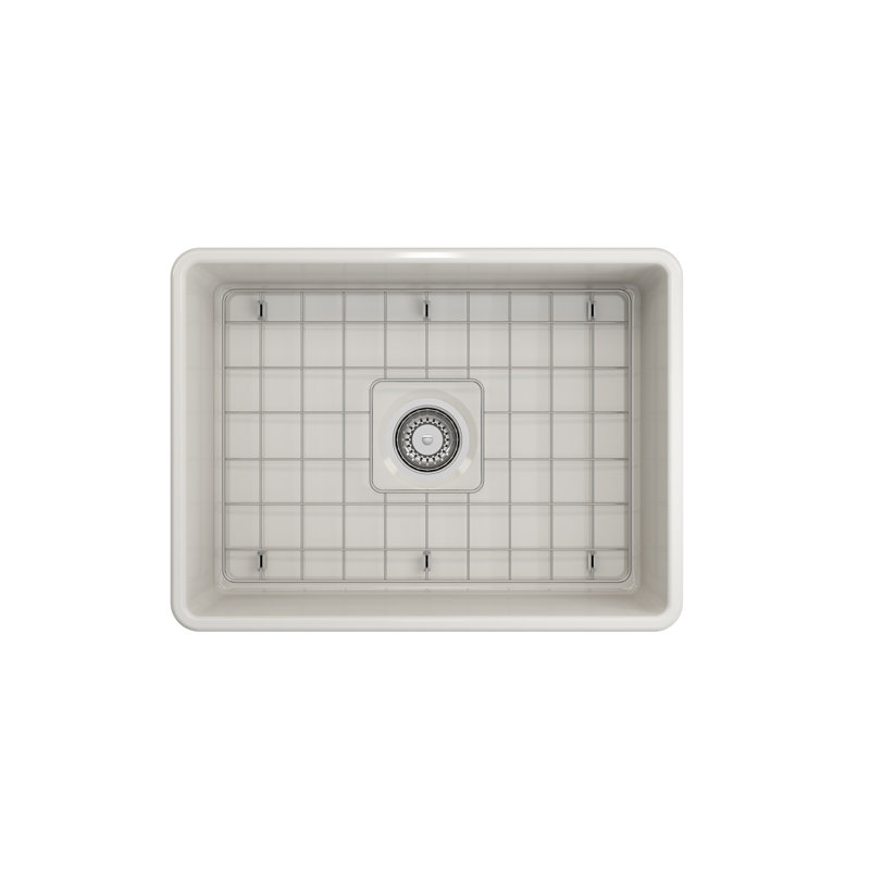 24 in. L Farmhouse Kitchen Sink, Biscuit