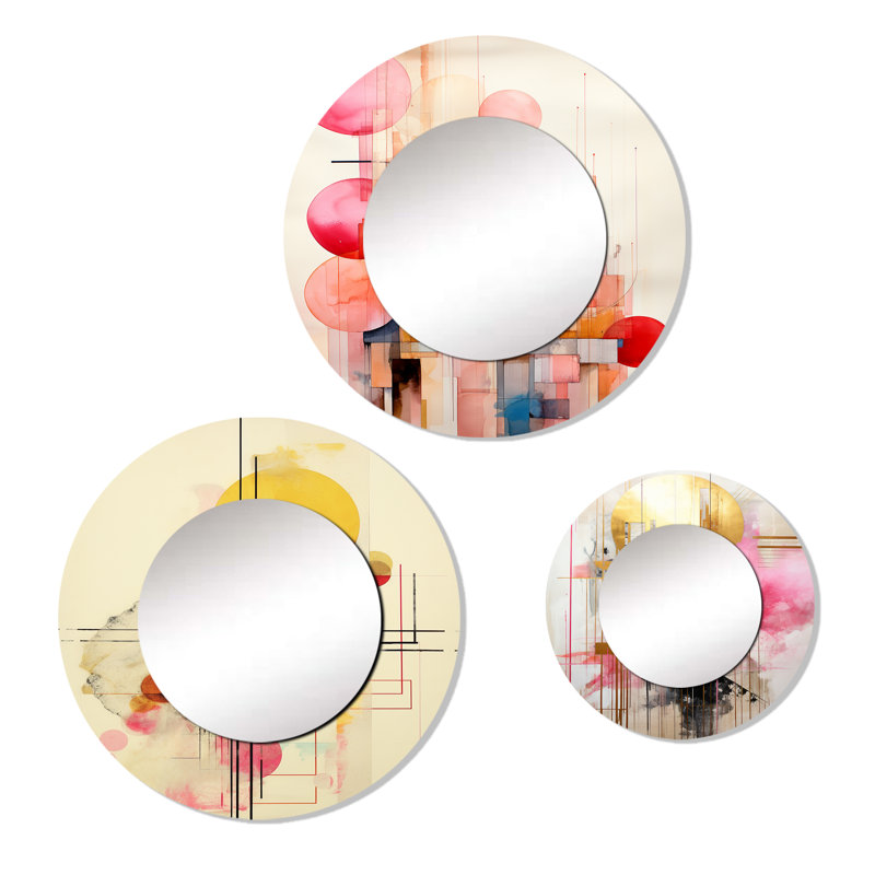 Miroir mural rond en aluminium Lieske
