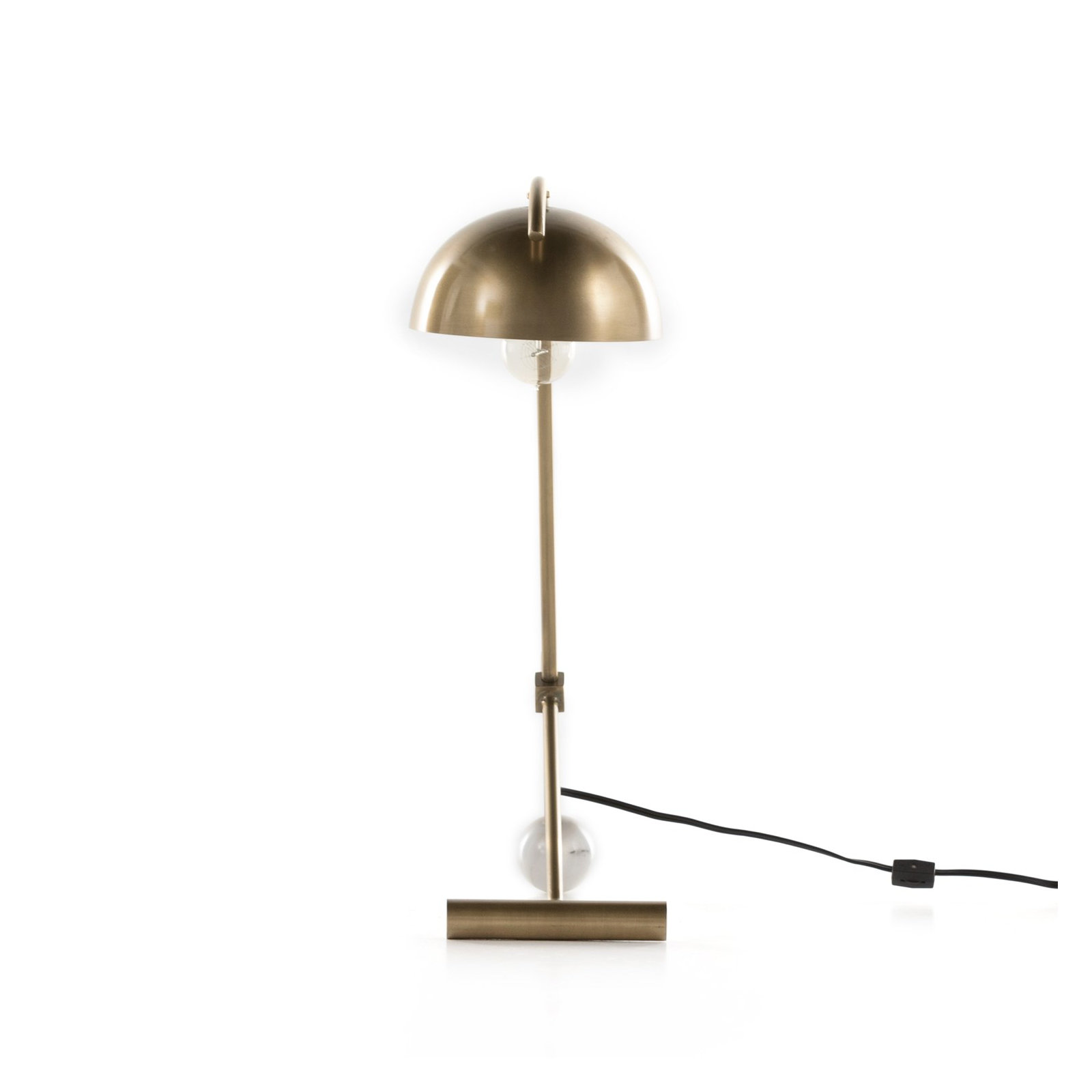Delano Desk Lamp, Charcoal/White Marble, Gold, Yes