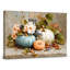 Automne citrouilles et fleurs sur toile tendue-1206111690