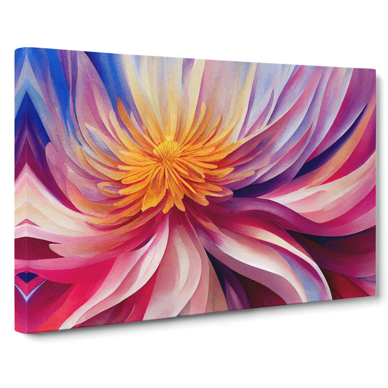 Enchanting Chrysanthemum Flower Abstract - Wrapped Canvas, 50cm H x 76cm W x 3cm D