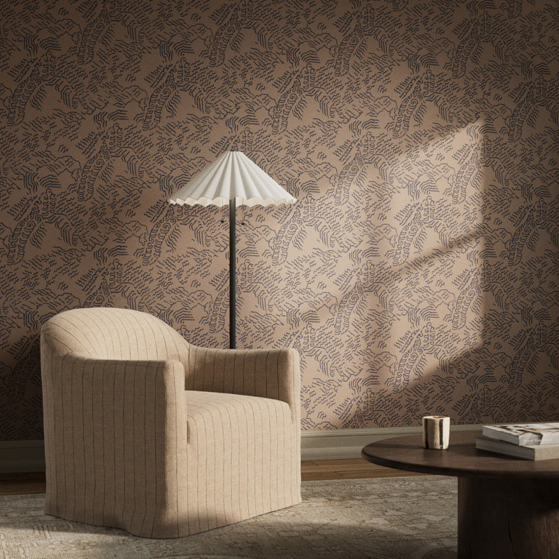 Balkan Abstract Wallpaper, 12"x8", Balkan Black & Tan II