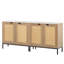 Buffet 31,5, armoire de rangement décorative avec 2 portes en rotin, crédence
