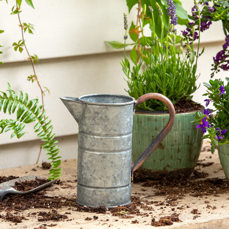 Metal Watering Can, 8.25" H x 3.5" W x 3.5" D