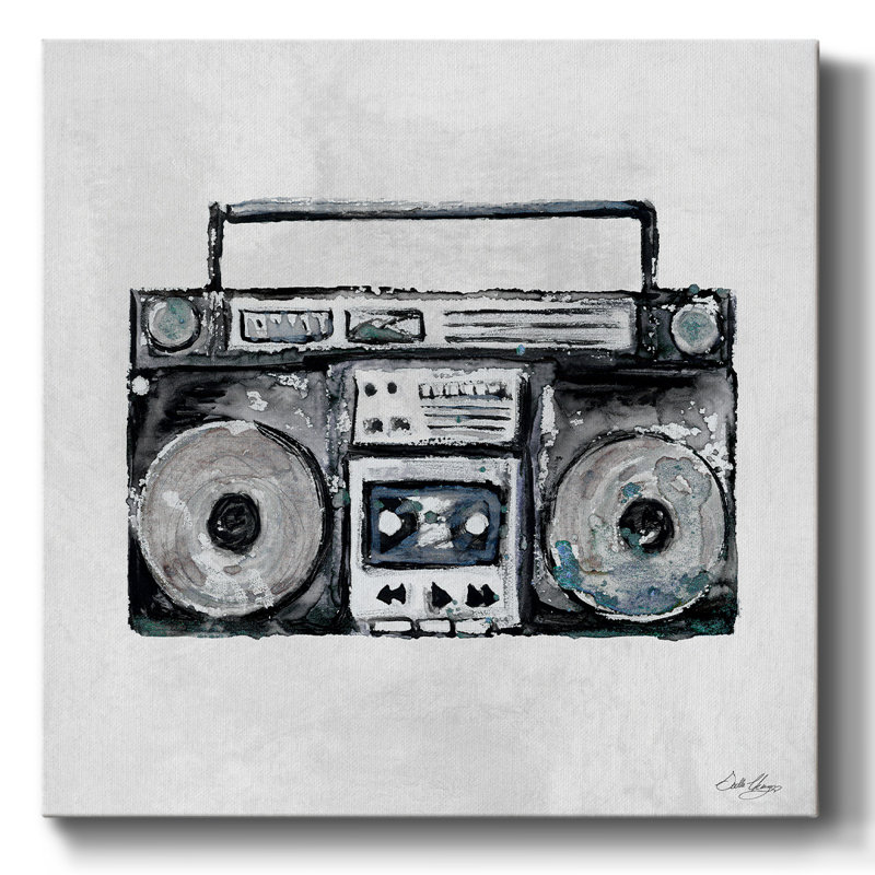 " Boombox I ", 16" H x 16" W x 1.5" D