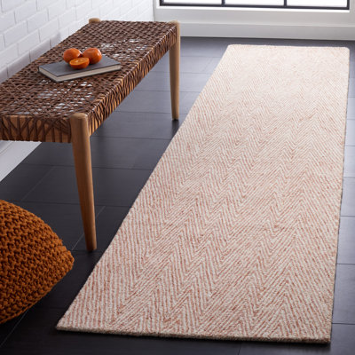 Tapis ivoire / brun en laine / coton touffeté à la main Jatyra