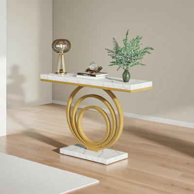 Console de table d'entrée dorée