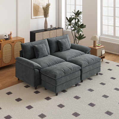 Canapé modulaire en chenille 83,9 po en forme de U