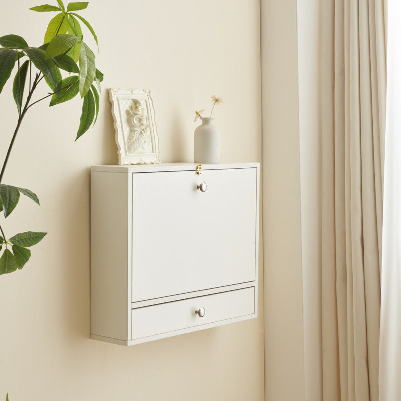 Miryah 60Cm W Rectangular Floating Desk, White