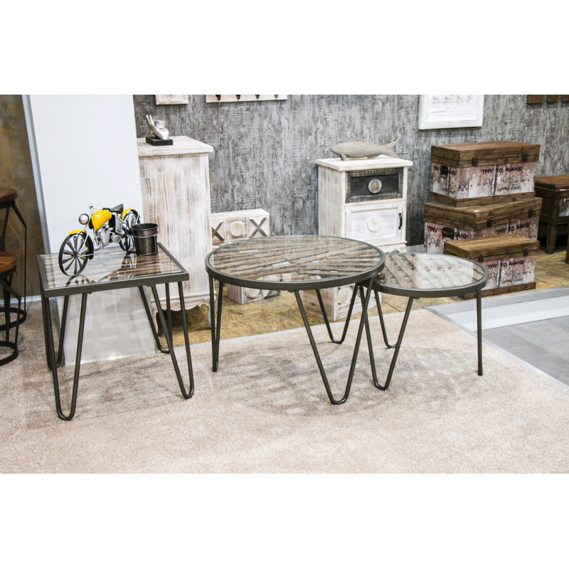 Woolsey Glass Top End Table