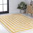 Isibeal Modern Classic Mitre Stripe Yellow/Ivory Rug-1191494476