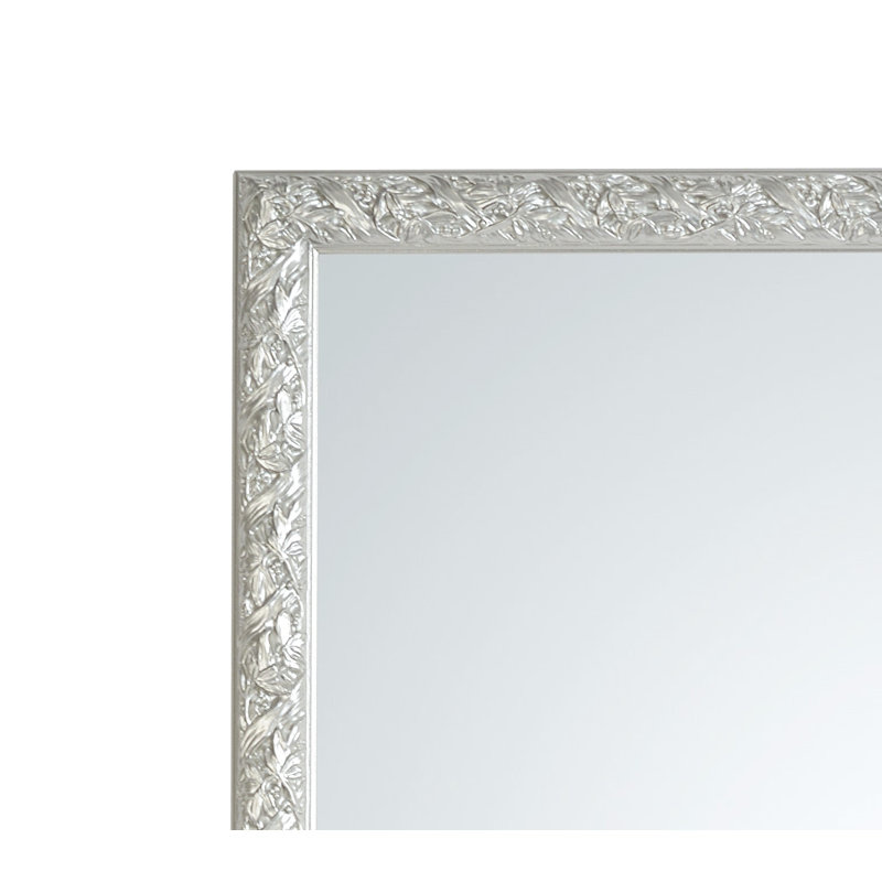 Knepp Solid Wood Flat Wall Mirror, Silver