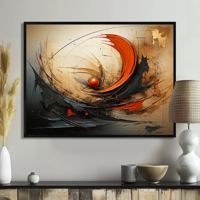 Wild Waves Retro Orange Core - Spiral Abstract, impression d'art mural