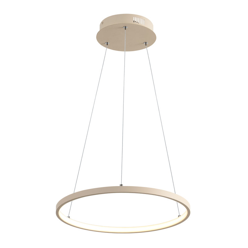 Odin 1-Light LED Unique / Statement Chandelier, 0.75" H x 15.75" W x 15.75" D, Beige