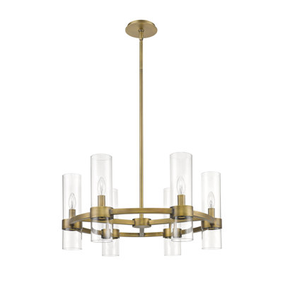 Fouges 6 - Light Dimmable Wagon Wheel Chandelier