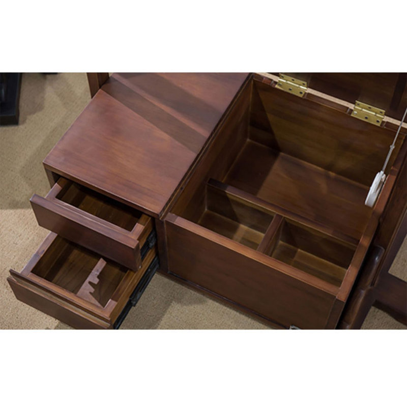 Portemanteau en bois robuste avec rangement, Noyer
