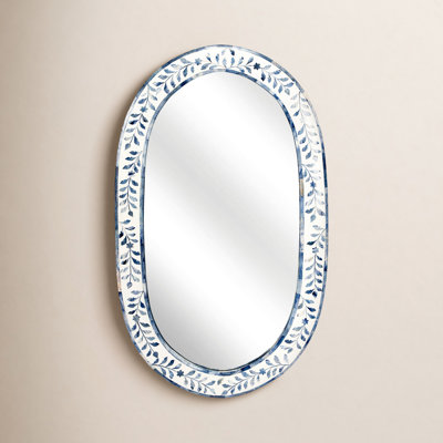 Trubadur Bone Inlay Oval Wall Mirror