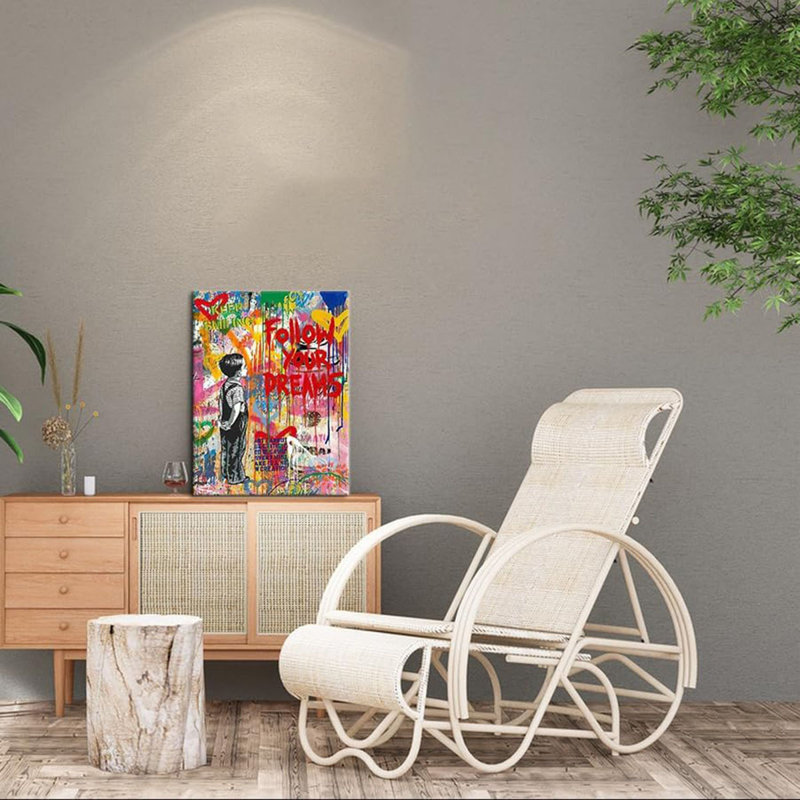 Banksy Wall Art - Street Graffiti Wall Decor - Inspirational Quotes Artwork for Living Room, Bedroom, Bathroom, Office - 30x40cm/12x16in