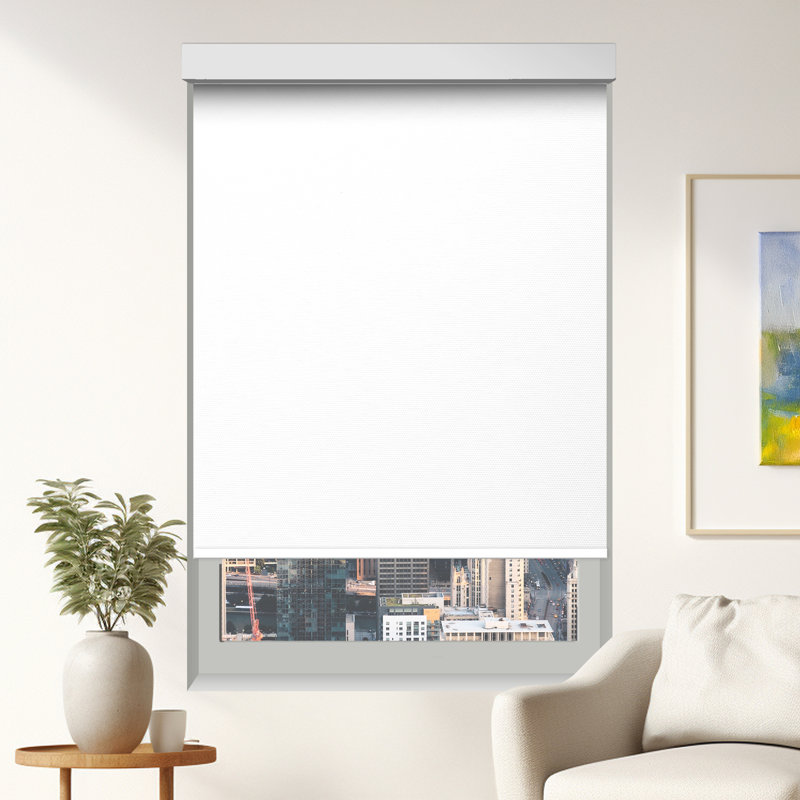 Matte Canvas Chainless Privacy Shade, 80''W x 84''L, Blanc