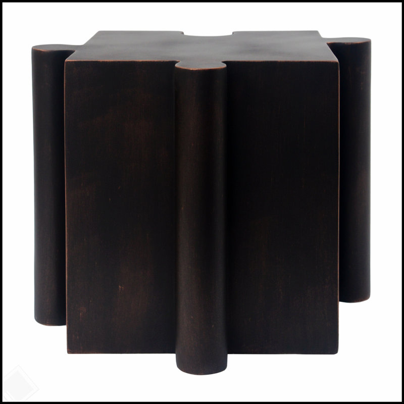 Table d'appoint casse-tête, table modulaire à bord convexe MGO, H 17,75 po x l 15,75 po x P 15,75 po, Brun