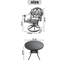 Ensemble de salle à manger 5 pièces en aluminium coulé résistant aux intempéries, comprenant 4 chaises pivotantes et une table ronde de 39,37 po avec structure noire