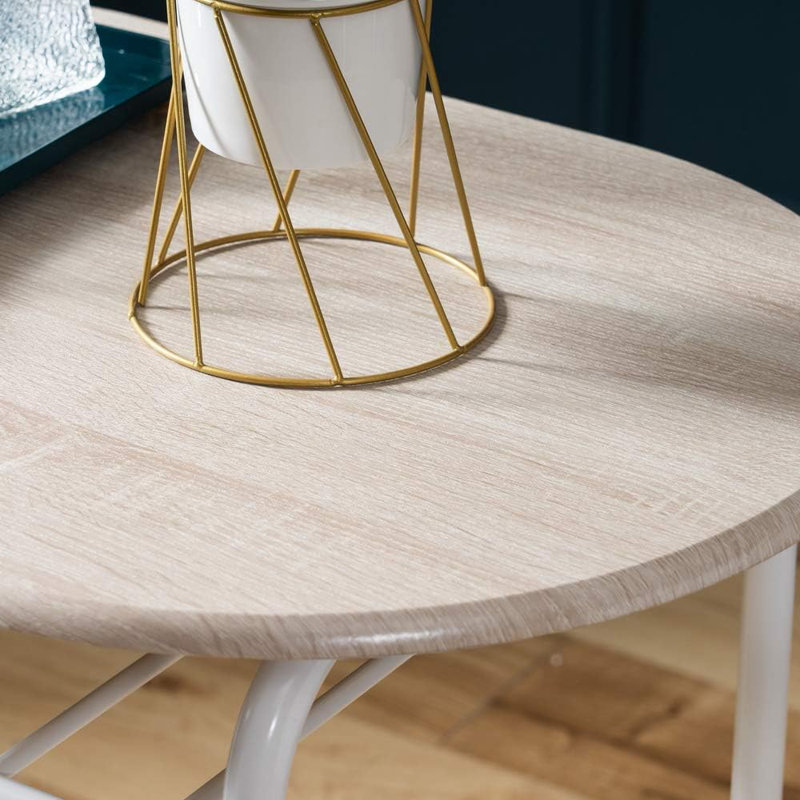 Keiundra 2 - Person Four Leg Dining Set, White, Beige/White, Light Oak White