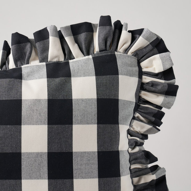 Camden Cotton Check Pillow, 14" x 20"