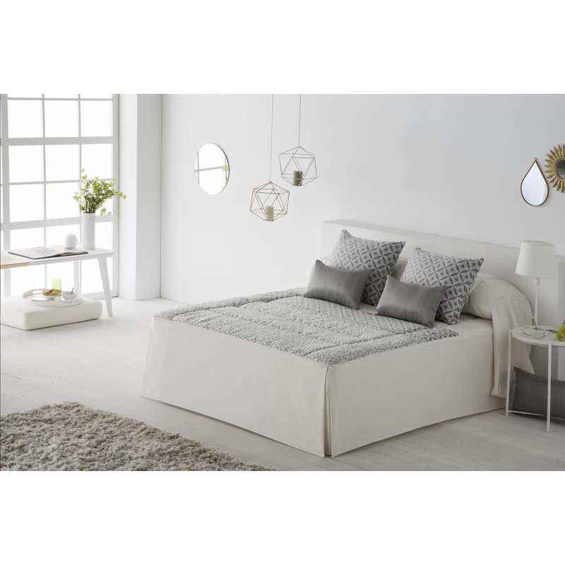 Gillispie Polyester No Pattern Bedspread, 105 x 200 cm, Silver