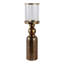 Porte-bougie moderne en métal et verre avec base décorative en fer-892749772