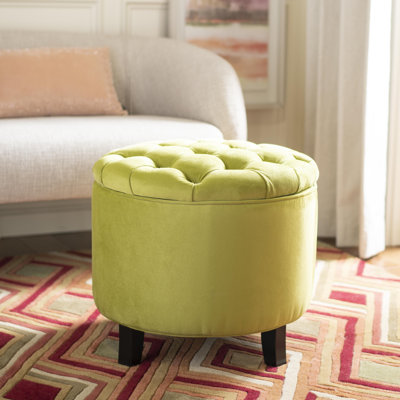 Repose-pieds de rangement rond en velours Hemi de 20,8 po Hemi