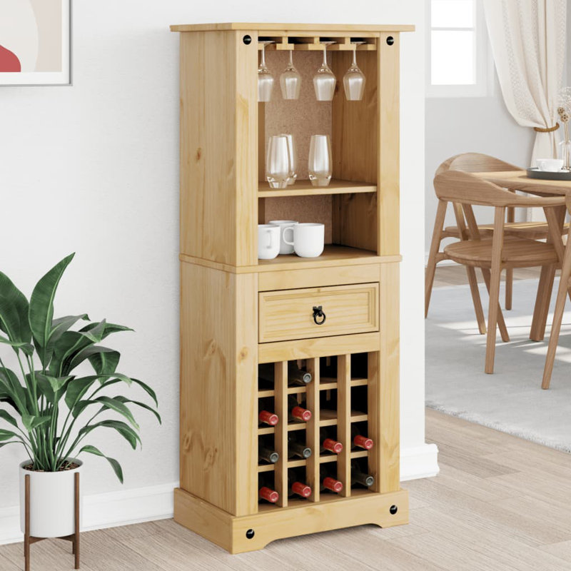 Fleur De Lis Living Wine Rack Corona 56X35x134.5 Cm Solid Wood Pine