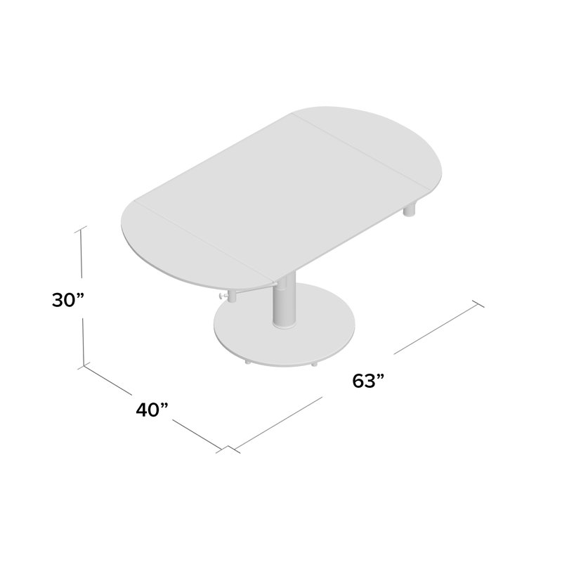 Avonda Extendable Glass Dining Table, 30" H x 40" L x 35.5" W
