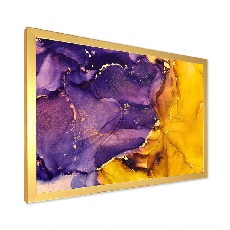 «Mauve et or», impression sur toile, H 34 po x l 44 po, Cadre photo doré