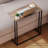 Industrial C-Shaped End Table With Metal Frame, Compact Coffee Table For Living Room, Bedroom, Office, And Small Spaces