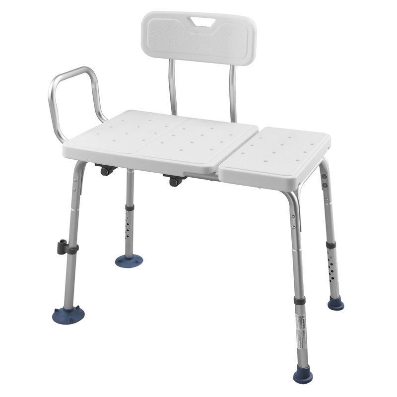 Tub Transfer Bench for Bathtub, 400 lbs Capacity Heavy Duty Shower Chair with Arm, Backrest and Curtain Slot, Height Adjustable Shower Bench Bath Seat for Adults, Seniors, Elderly and Disabled