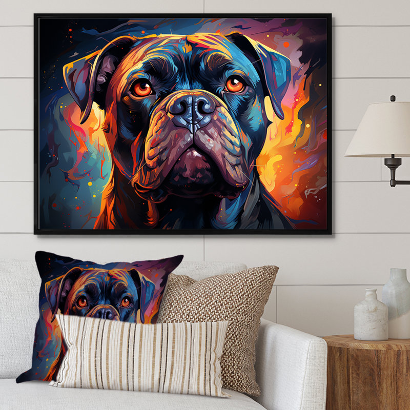 Cane Corso Confidence III, L 32 po x H 16 po x P 1 po, Cadre flottant noir