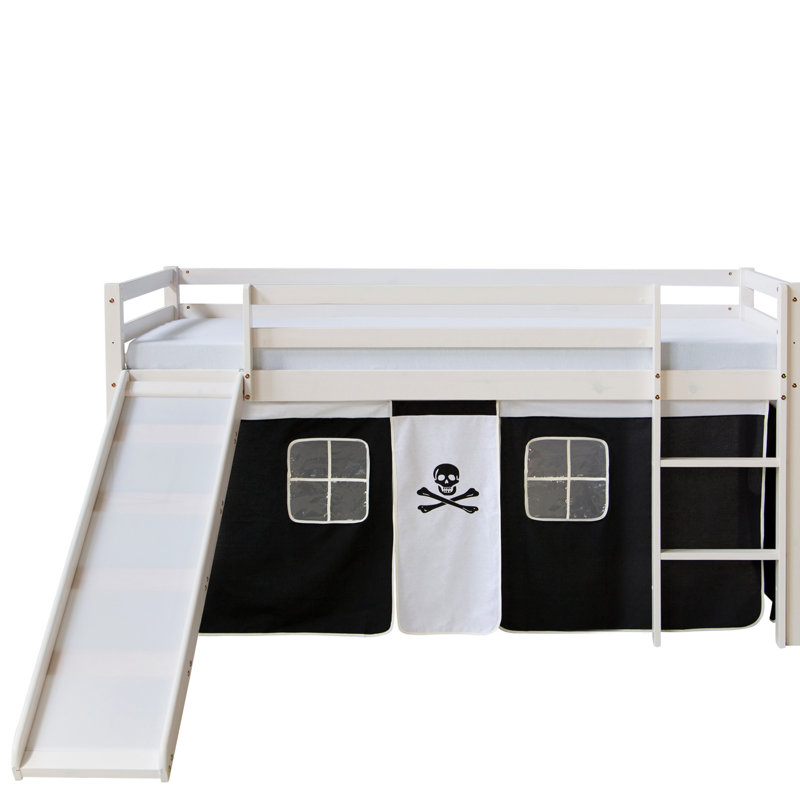 European Single (90 X 200Cm) Solid Wood+ Manufactured wood Low Loft Bed by Zoomie Kids