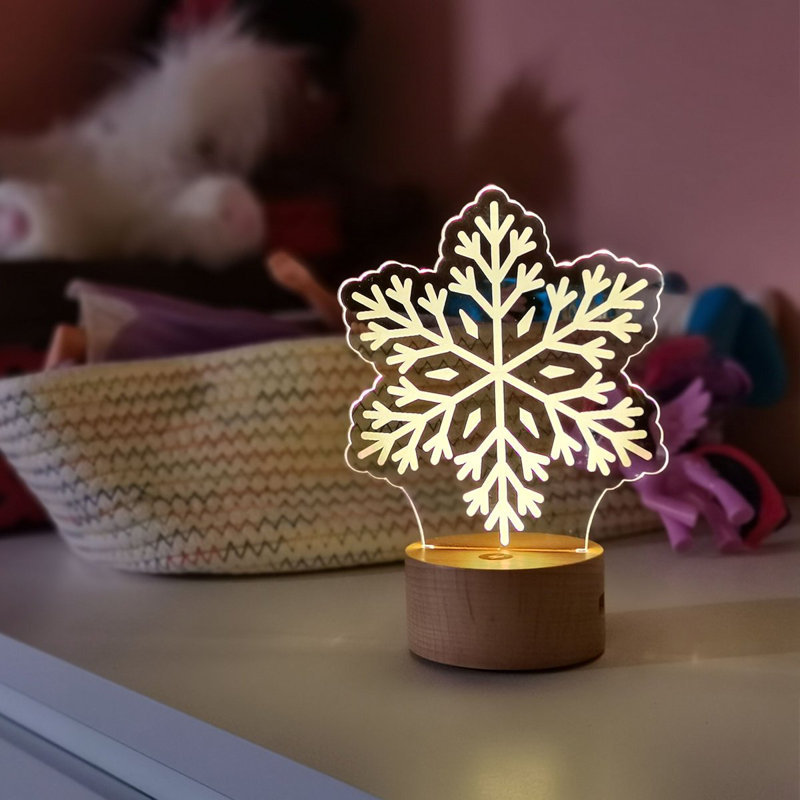 Lampe fantaisie USB en bois massif Brezlyn