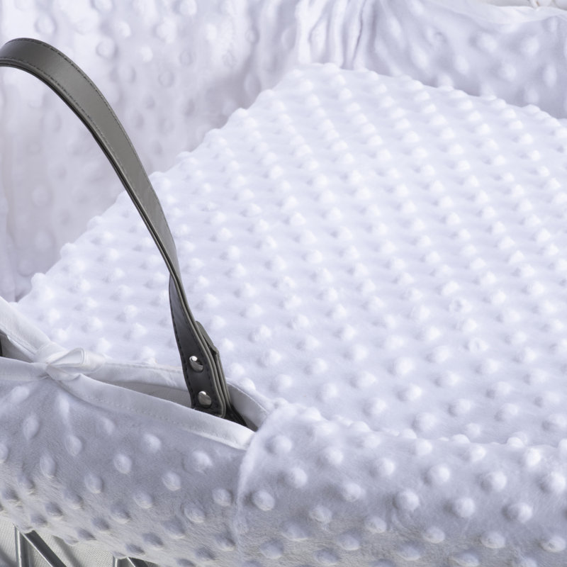 Dimple Wicker Moses Basket, White