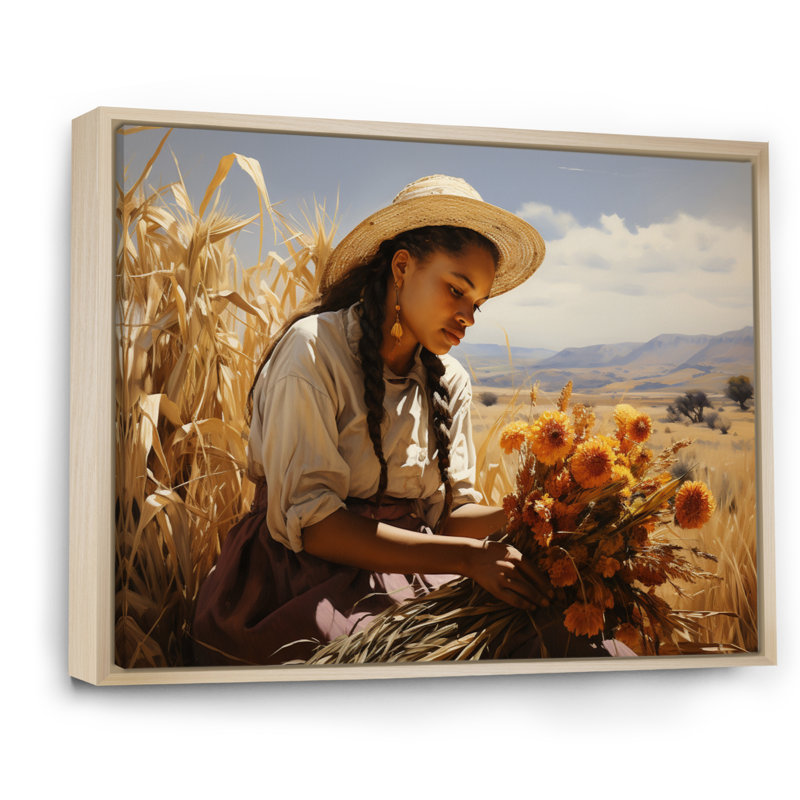 «African Harvest Abundance V», reproduction sur toile, H 24 po x l 32 po x P 1 po, Cadre naturel flottant