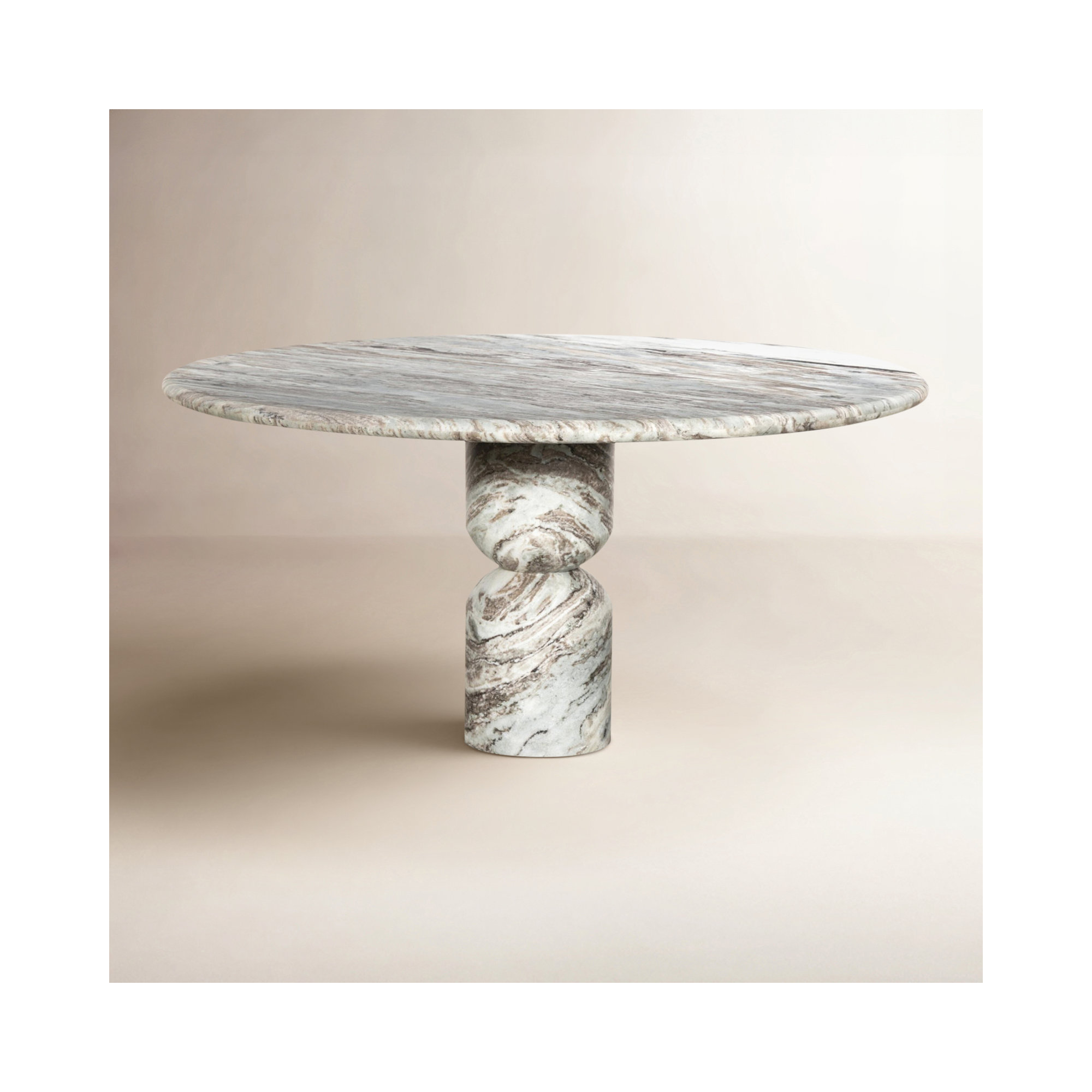 Figueroa Round Marble Dining Table, Sawar Marble, 30" H x 60" W x 60" D