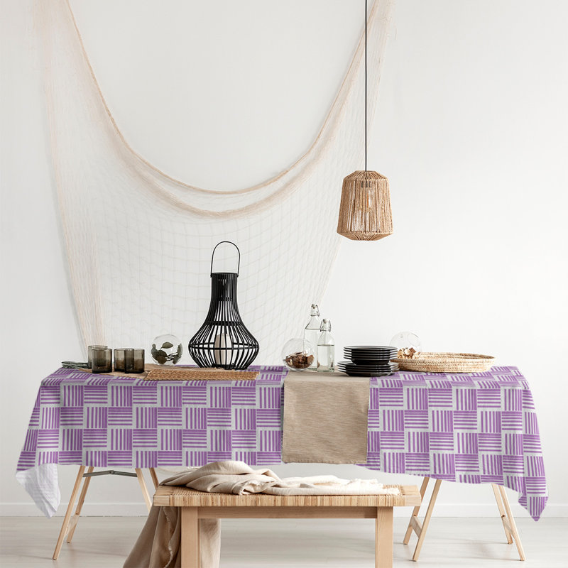 Rayures nattes classiques Nappe, Violet / Blanc