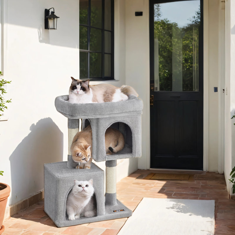 Arbre à chat Franjo, Gris clair, H 29,1 po x l 23,6 po x P 15,4 po