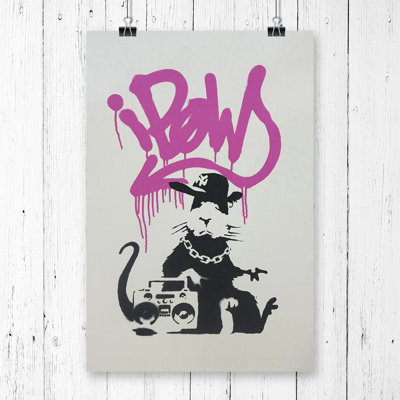 Banksy Gangsta Rat Wall Graffiti Art - Frameless Print