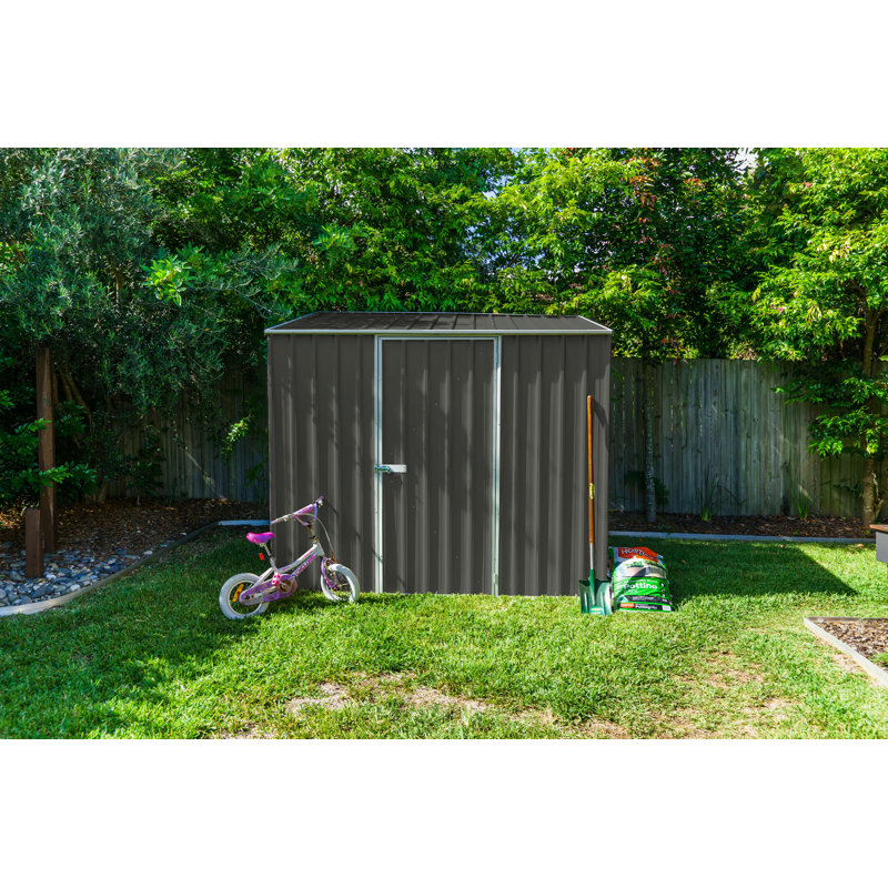 Absco Space Saver 7.5' W x 5' D Metal Galvanized Steel Weather Resistant Garden Storage Shed Woodland Gray