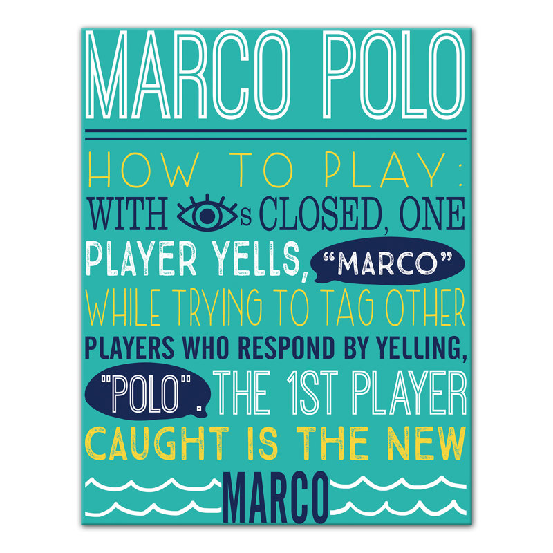 « marco polo nage pool rules », art textuel sur toile tendue