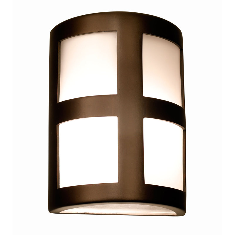 Coan Ceramic Outdoor Wall Light, LED Bulb Included, 13" H x 9.5" W x 5" D, Rubbed Bronze