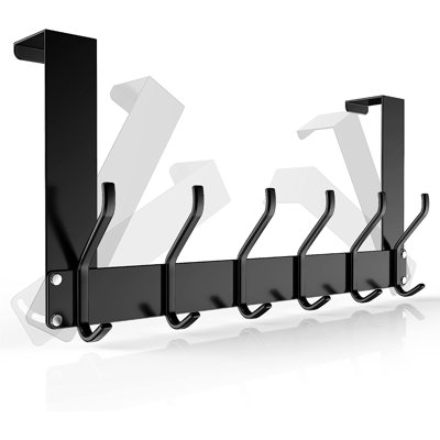 Stainless Steel Over-the-Door 6 - Hook Wall Mounted Coat Rack