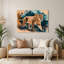 «Big Cats Mountain Mountain», art mural en métal brun